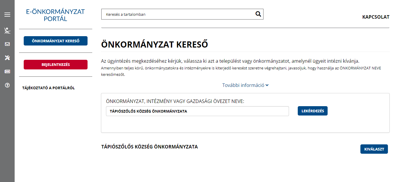 e onkormanyzat portal